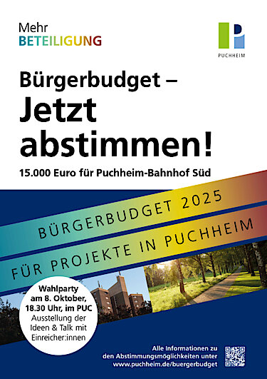 Plakat Puchheimer Bürgerbudget 2025 Abstimmung